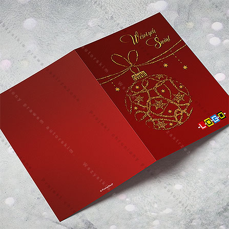 karnet świąteczny - wzór BN1-001, wizualizacja kartki świątecznej z LOGO
