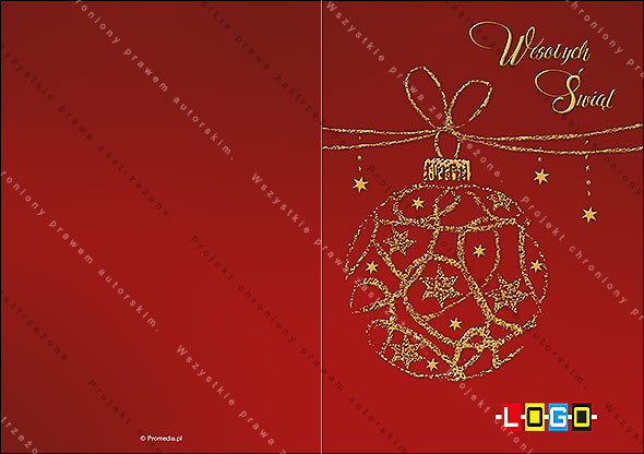 karnet świąteczny - wzór BN1-001, strony zewnętrzne - awers