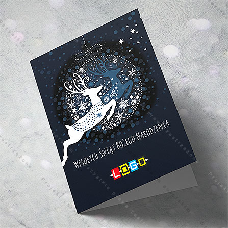 karnet świąteczny - wzór BN1-002, wizualizacja kartki świątecznej z LOGO