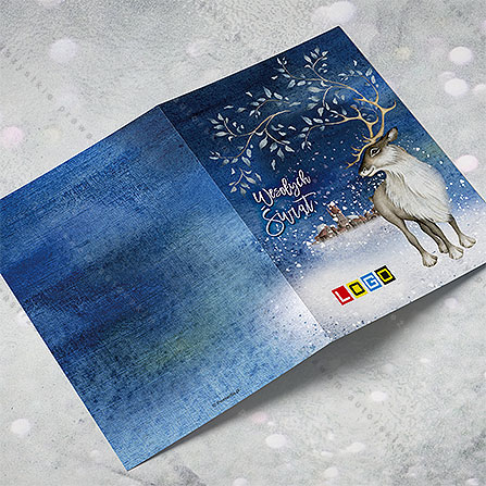 karnet świąteczny - wzór BN1-009, wizualizacja kartki świątecznej z LOGO