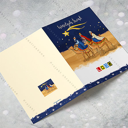 karnet świąteczny - wzór BN1-017, wizualizacja kartki świątecznej z LOGO