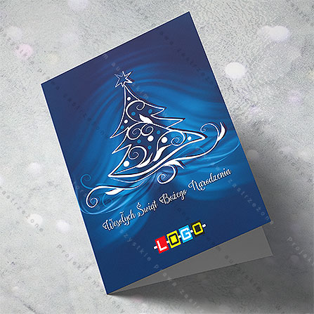 karnet świąteczny - wzór BN1-019, wizualizacja kartki świątecznej z LOGO