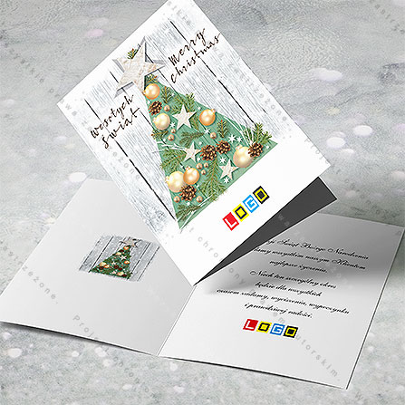 karnet świąteczny - wzór BN1-025, wizualizacja kartki świątecznej z LOGO