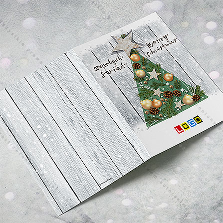 karnet świąteczny - wzór BN1-025, wizualizacja kartki świątecznej z LOGO
