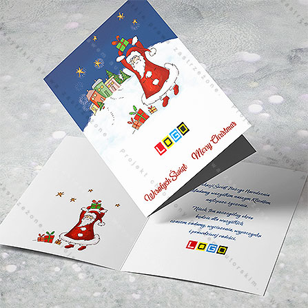 karnet świąteczny - wzór BN1-034, wizualizacja kartki świątecznej z LOGO