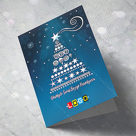 karnet świąteczny - wzór BN1-036, wizualizacja kartki świątecznej z LOGO