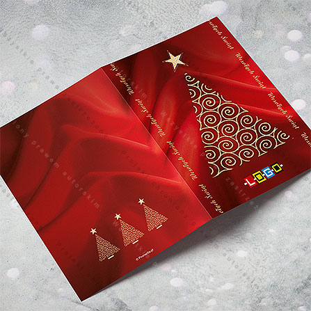 karnet świąteczny - wzór BN1-042, wizualizacja kartki świątecznej z LOGO