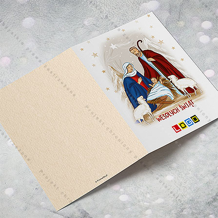 karnet świąteczny - wzór BN1-044, wizualizacja kartki świątecznej z LOGO