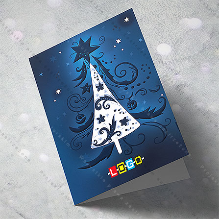 karnet świąteczny - wzór BN1-059, wizualizacja kartki świątecznej z LOGO