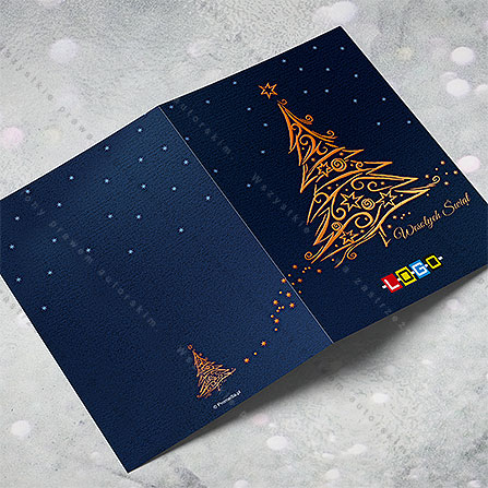 karnet świąteczny - wzór BN1-064, wizualizacja kartki świątecznej z LOGO