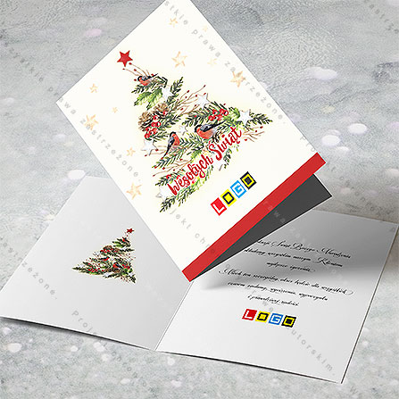 karnet świąteczny - wzór BN1-065, wizualizacja kartki świątecznej z LOGO