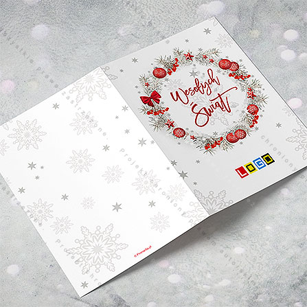 karnet świąteczny - wzór BN1-067, wizualizacja kartki świątecznej z LOGO