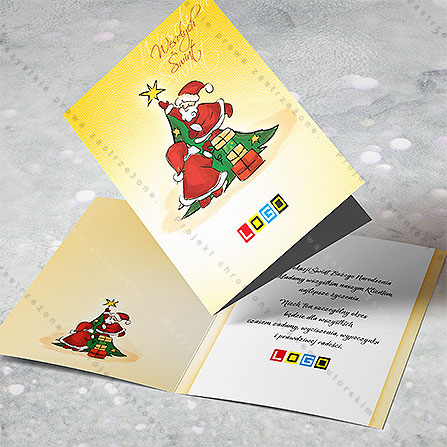 karnet świąteczny - wzór BN1-071, wizualizacja kartki świątecznej z LOGO