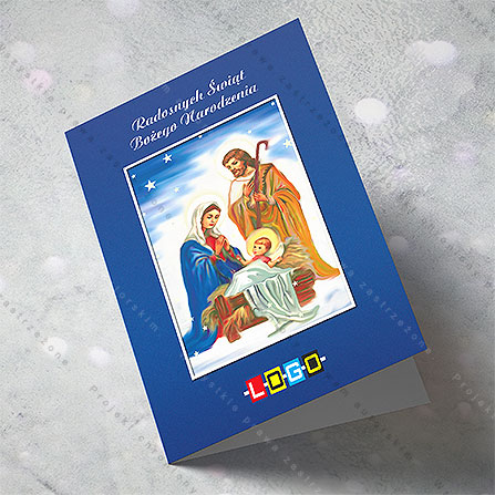 karnet świąteczny - wzór BN1-074, wizualizacja kartki świątecznej z LOGO