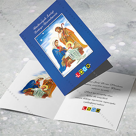 karnet świąteczny - wzór BN1-074, wizualizacja kartki świątecznej z LOGO