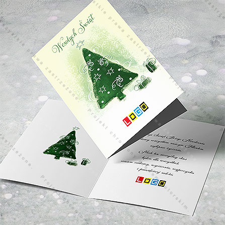 karnet świąteczny - wzór BN1-077, wizualizacja kartki świątecznej z LOGO