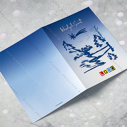karnet świąteczny - wzór BN1-079, wizualizacja kartki świątecznej z LOGO