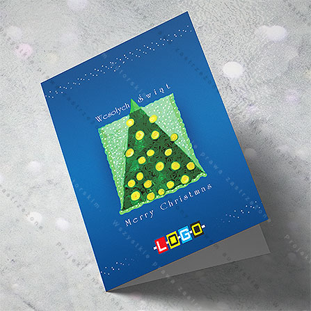 karnet świąteczny - wzór BN1-090, wizualizacja kartki świątecznej z LOGO