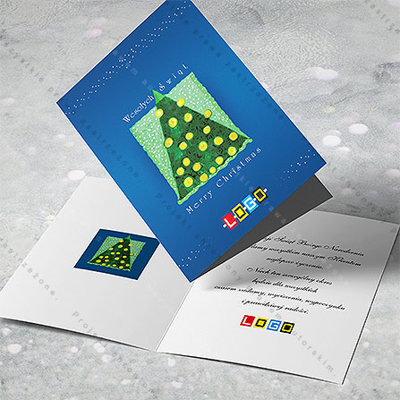 karnet świąteczny - wzór BN1-090, wizualizacja kartki świątecznej z LOGO