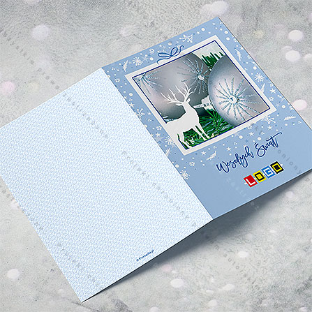 karnet świąteczny - wzór BN1-096, wizualizacja kartki świątecznej z LOGO