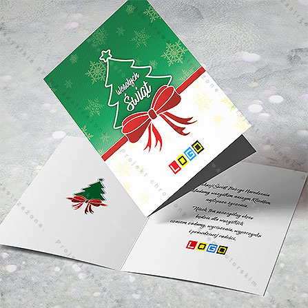 karnet świąteczny - wzór BN1-104, wizualizacja kartki świątecznej z LOGO