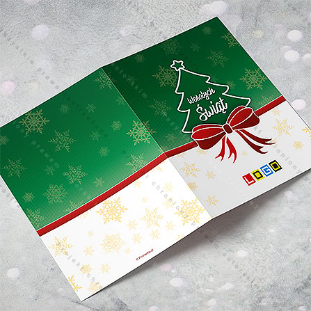 karnet świąteczny - wzór BN1-104, wizualizacja kartki świątecznej z LOGO