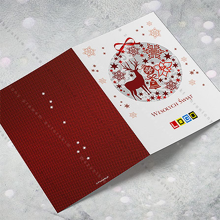 karnet świąteczny - wzór BN1-106, wizualizacja kartki świątecznej z LOGO