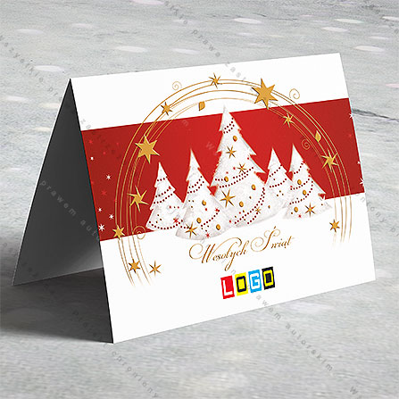 karnet świąteczny - wzór BN1-135, wizualizacja kartki świątecznej z LOGO