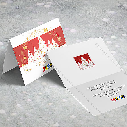 karnet świąteczny - wzór BN1-135, wizualizacja kartki świątecznej z LOGO