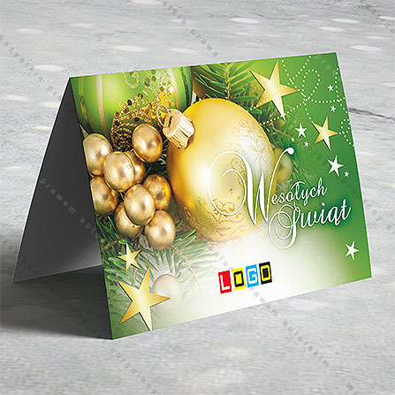 karnet świąteczny - wzór BN1-141, wizualizacja kartki świątecznej z LOGO