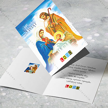 karnet świąteczny - wzór BN1-155, wizualizacja kartki świątecznej z LOGO