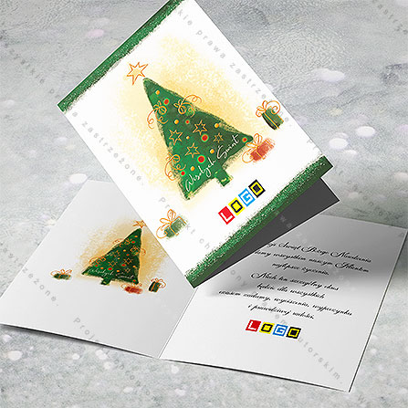 karnet świąteczny - wzór BN1-165, wizualizacja kartki świątecznej z LOGO