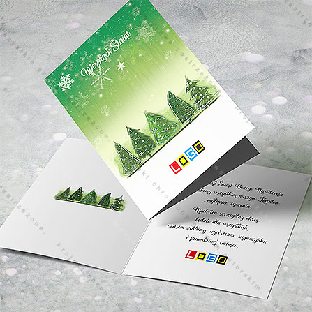 karnet świąteczny - wzór BN1-170, wizualizacja kartki świątecznej z LOGO