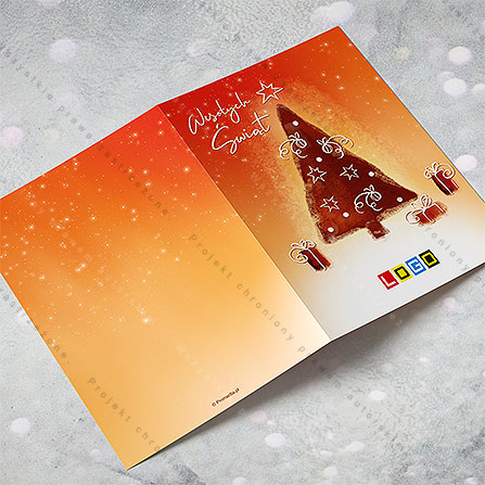 karnet świąteczny - wzór BN1-172, wizualizacja kartki świątecznej z LOGO