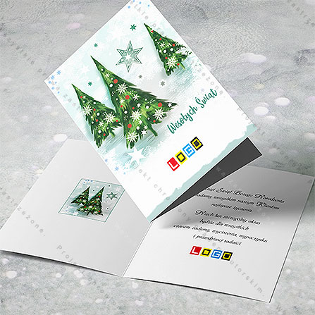 karnet świąteczny - wzór BN1-175, wizualizacja kartki świątecznej z LOGO