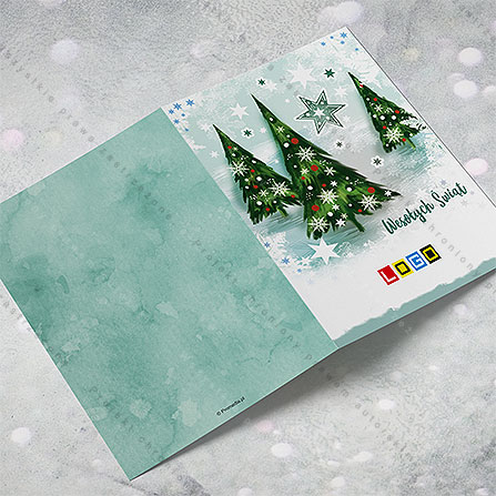 karnet świąteczny - wzór BN1-175, wizualizacja kartki świątecznej z LOGO