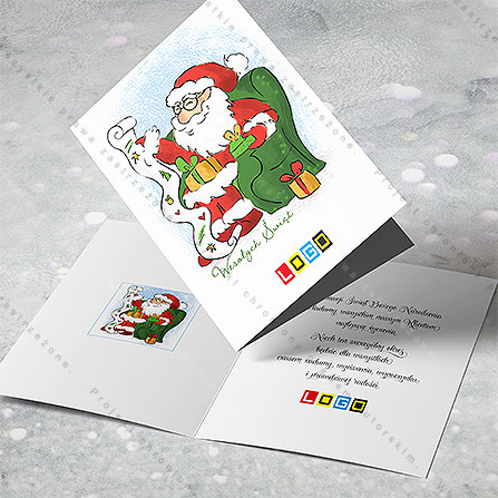 karnet świąteczny - wzór BN1-178, wizualizacja kartki świątecznej z LOGO