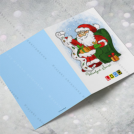 karnet świąteczny - wzór BN1-178, wizualizacja kartki świątecznej z LOGO