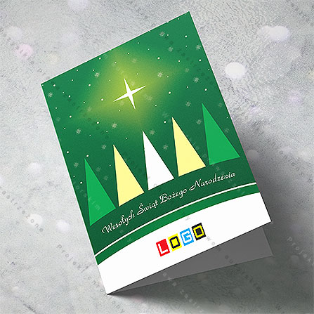 karnet świąteczny - wzór BN1-198, wizualizacja kartki świątecznej z LOGO