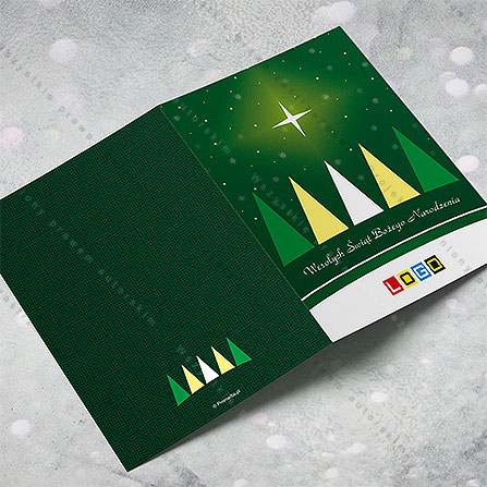 karnet świąteczny - wzór BN1-198, wizualizacja kartki świątecznej z LOGO