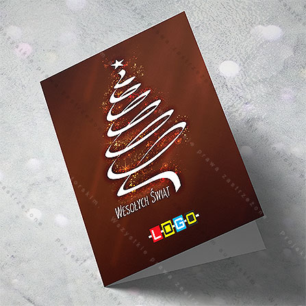 karnet świąteczny - wzór BN1-205, wizualizacja kartki świątecznej z LOGO