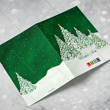 karnet świąteczny - wzór BN1-206, wizualizacja kartki świątecznej z LOGO