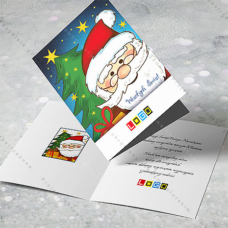 karnet świąteczny - wzór BN1-218, wizualizacja kartki świątecznej z LOGO