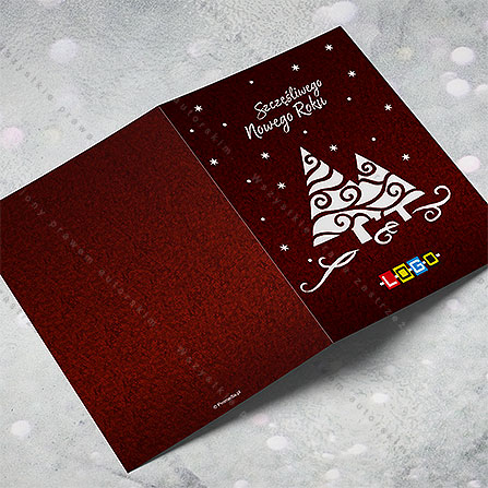 karnet świąteczny - wzór BN1-228, wizualizacja kartki świątecznej z LOGO