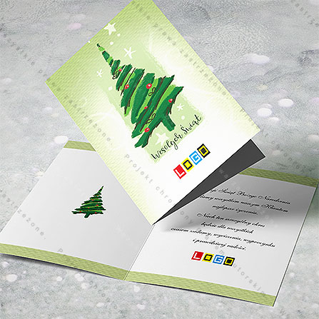 karnet świąteczny - wzór BN1-229, wizualizacja kartki świątecznej z LOGO