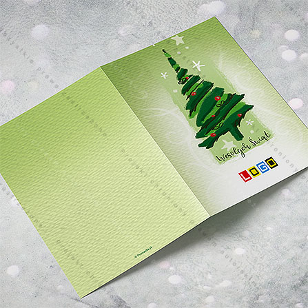 karnet świąteczny - wzór BN1-229, wizualizacja kartki świątecznej z LOGO