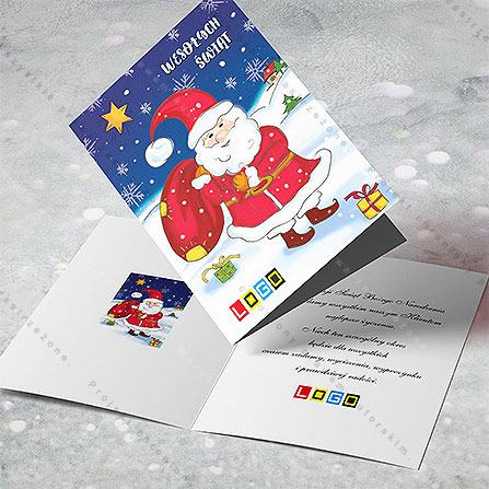 karnet świąteczny - wzór BN1-232, wizualizacja kartki świątecznej z LOGO