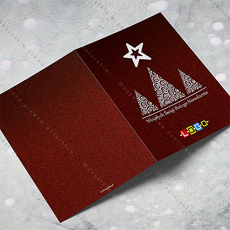 karnet świąteczny - wzór BN1-233, wizualizacja kartki świątecznej z LOGO