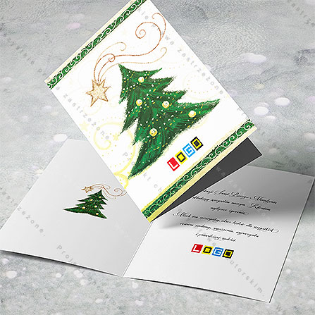 karnet świąteczny - wzór BN1-234, wizualizacja kartki świątecznej z LOGO