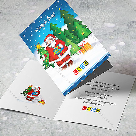 karnet świąteczny - wzór BN1-236, wizualizacja kartki świątecznej z LOGO